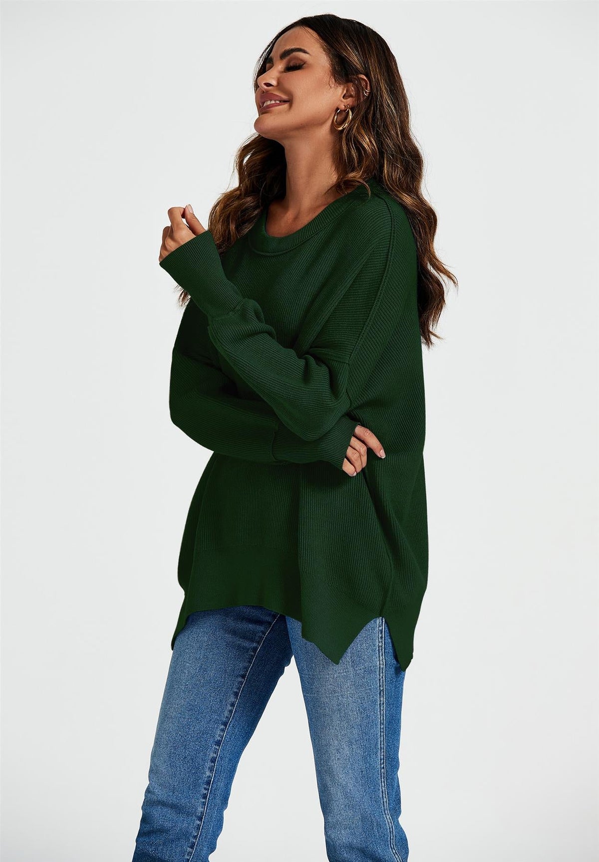 Oversized Jumper Top In Green