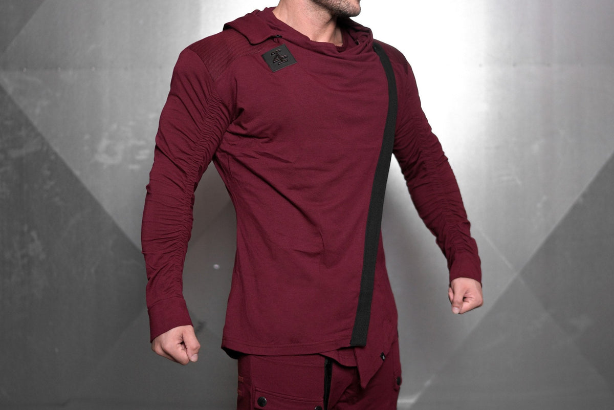 Elementum Asymmetric Vest – Bordeaux Red