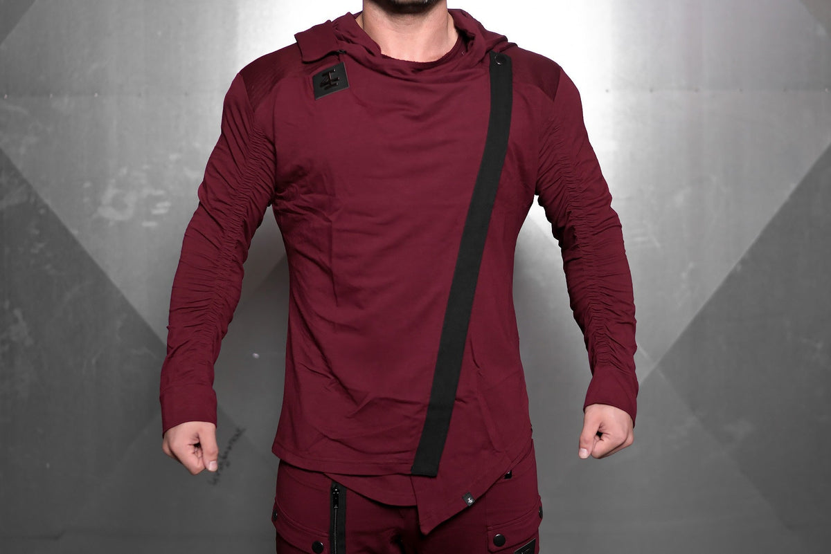 Elementum Asymmetric Vest – Bordeaux Red