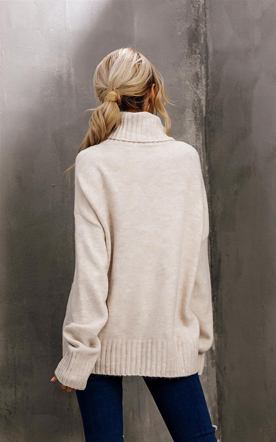 High-Neck Jumper — Cream