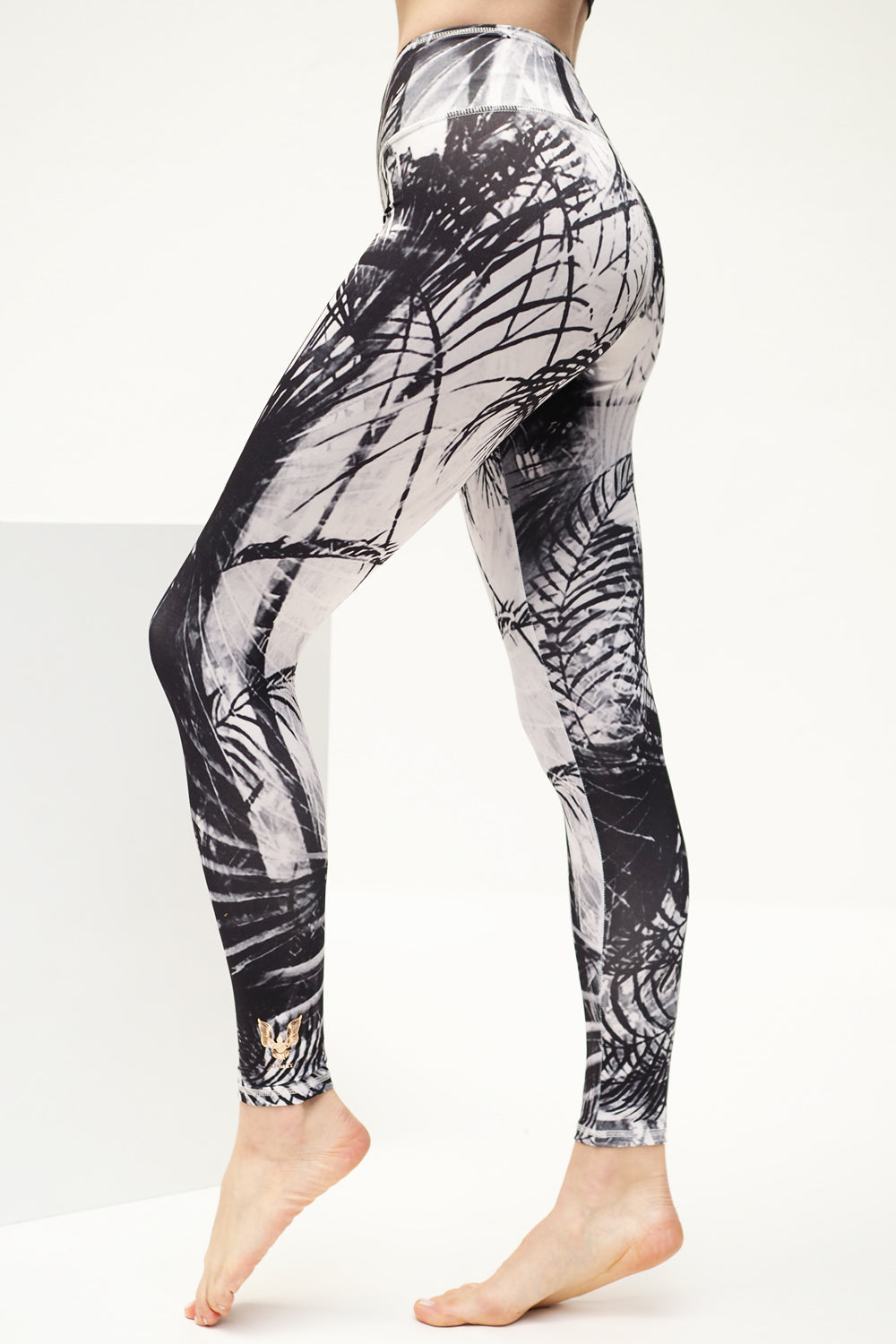 Yoga Leggings Ganga 7/8 - Caribbean Black White