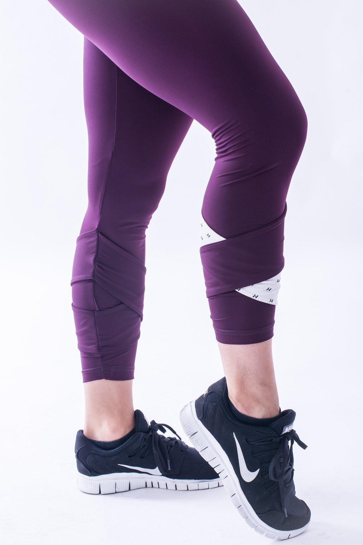 Asymmetrische 7/8 Leggings - Burgundy & Vanilla