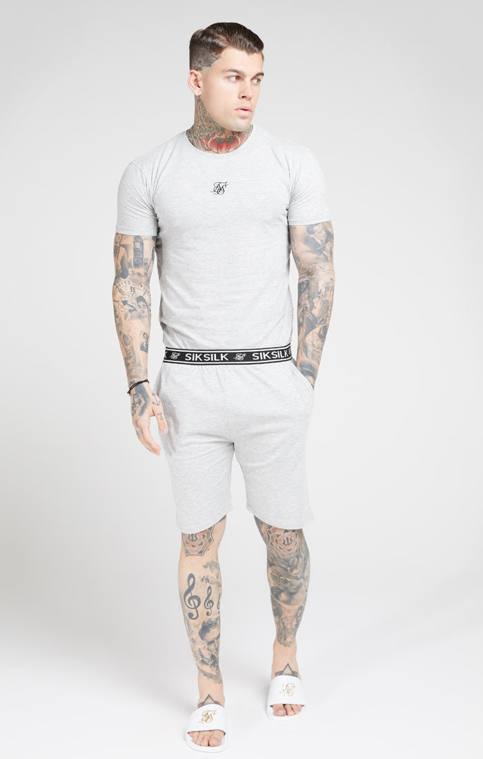 Loose Fit Jersey Shorts - Grey Marl