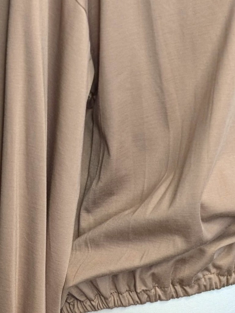 Cropped Viscose Sweatshirt — Beige
