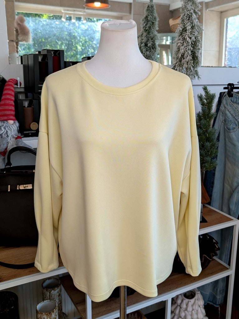 Cropped Viscose Sweatshirt — Butter Yellow