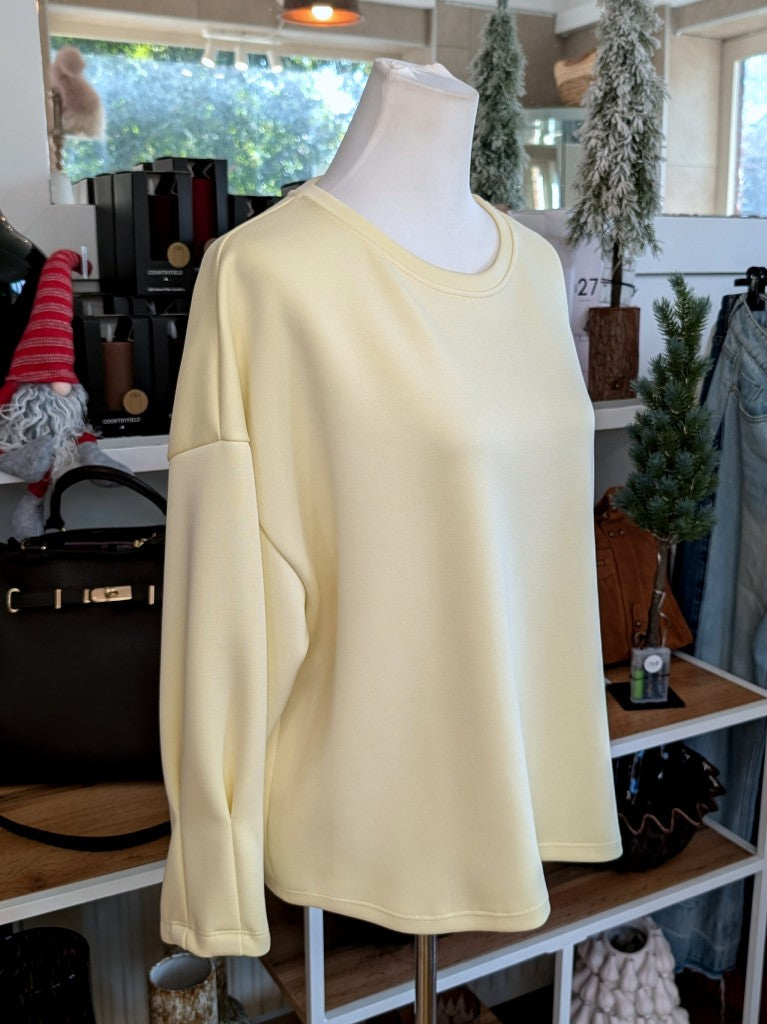 Cropped Viscose Sweatshirt — Butter Yellow