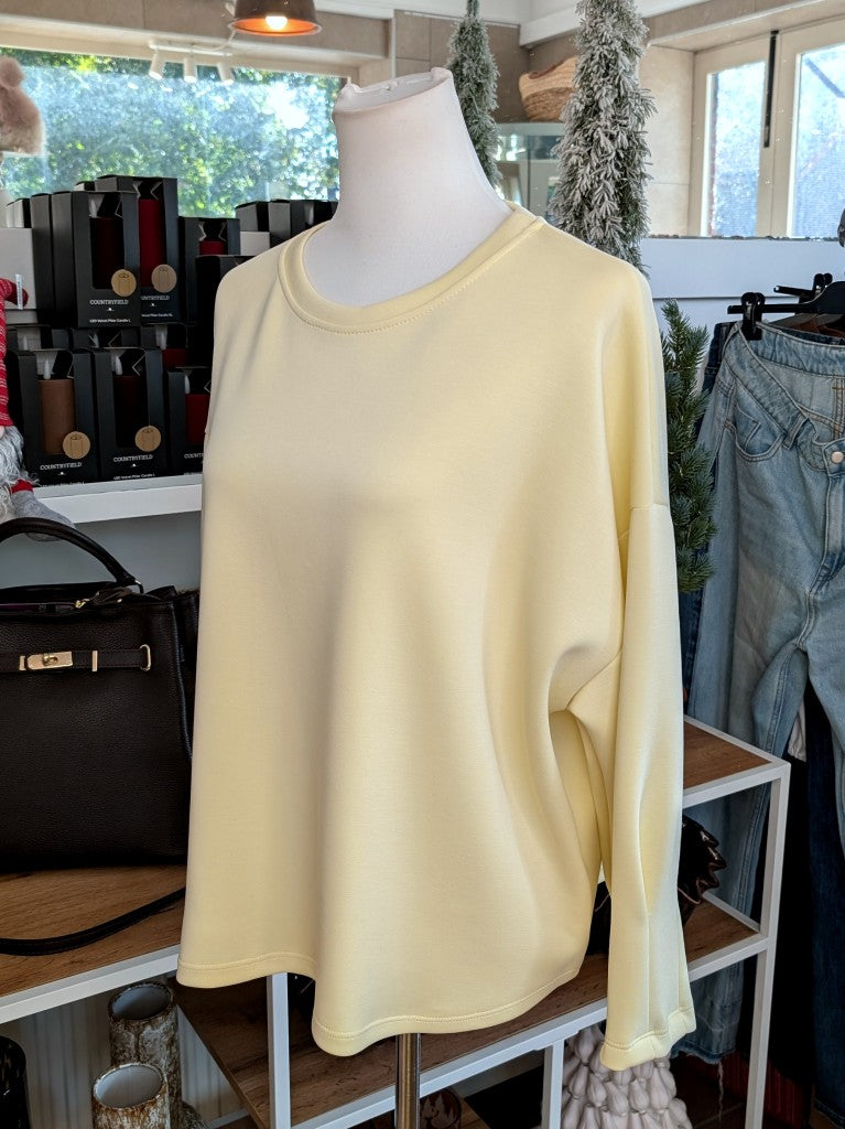 Cropped Viscose Sweatshirt — Butter Yellow