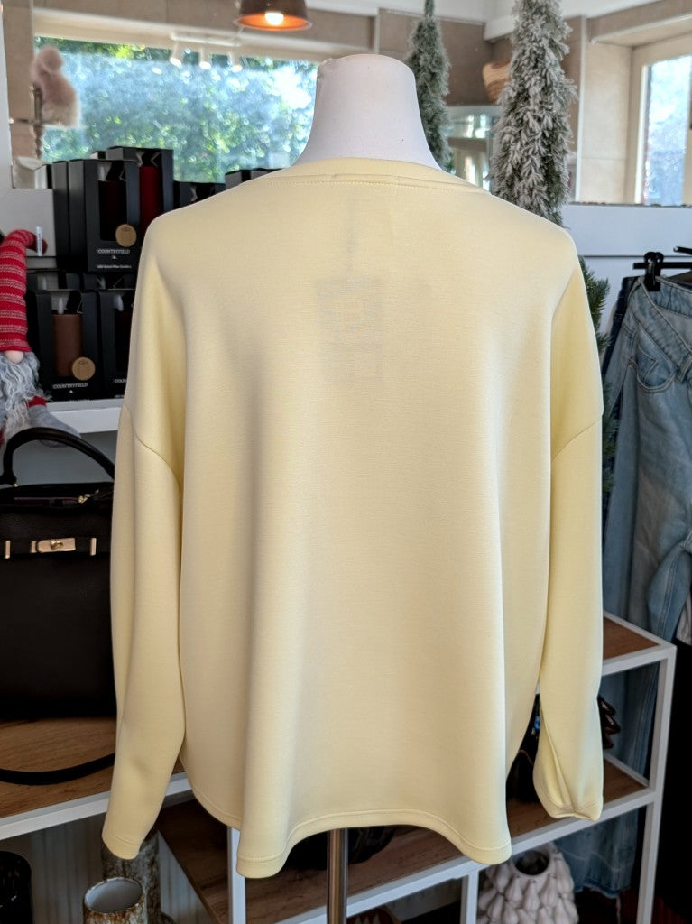 Cropped Viscose Sweatshirt — Butter Yellow