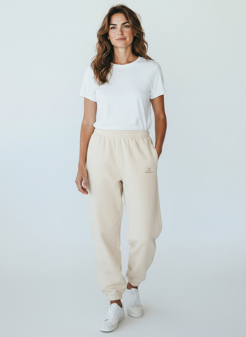 Silence Fluffy Jogginghose – goldene Stickerei