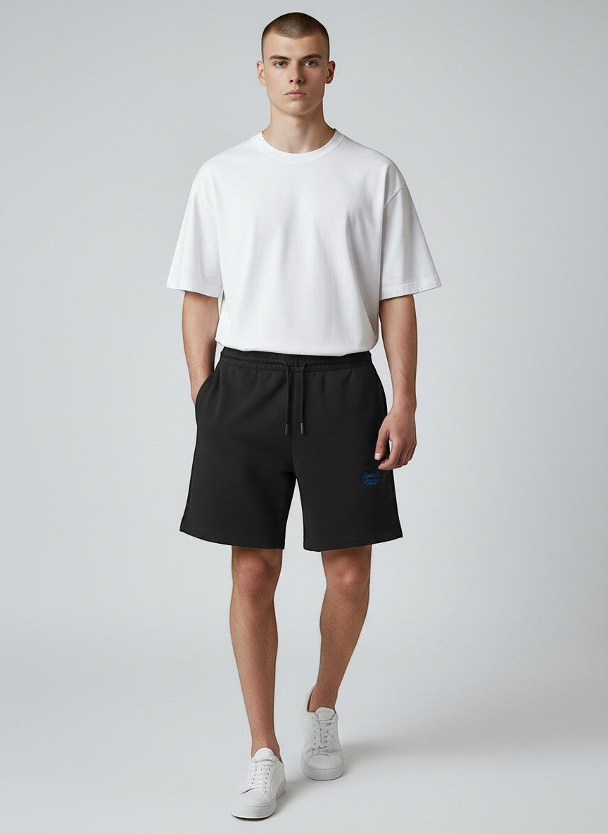 Motion Sweatshorts 300 g/m² – blaue Stickerei