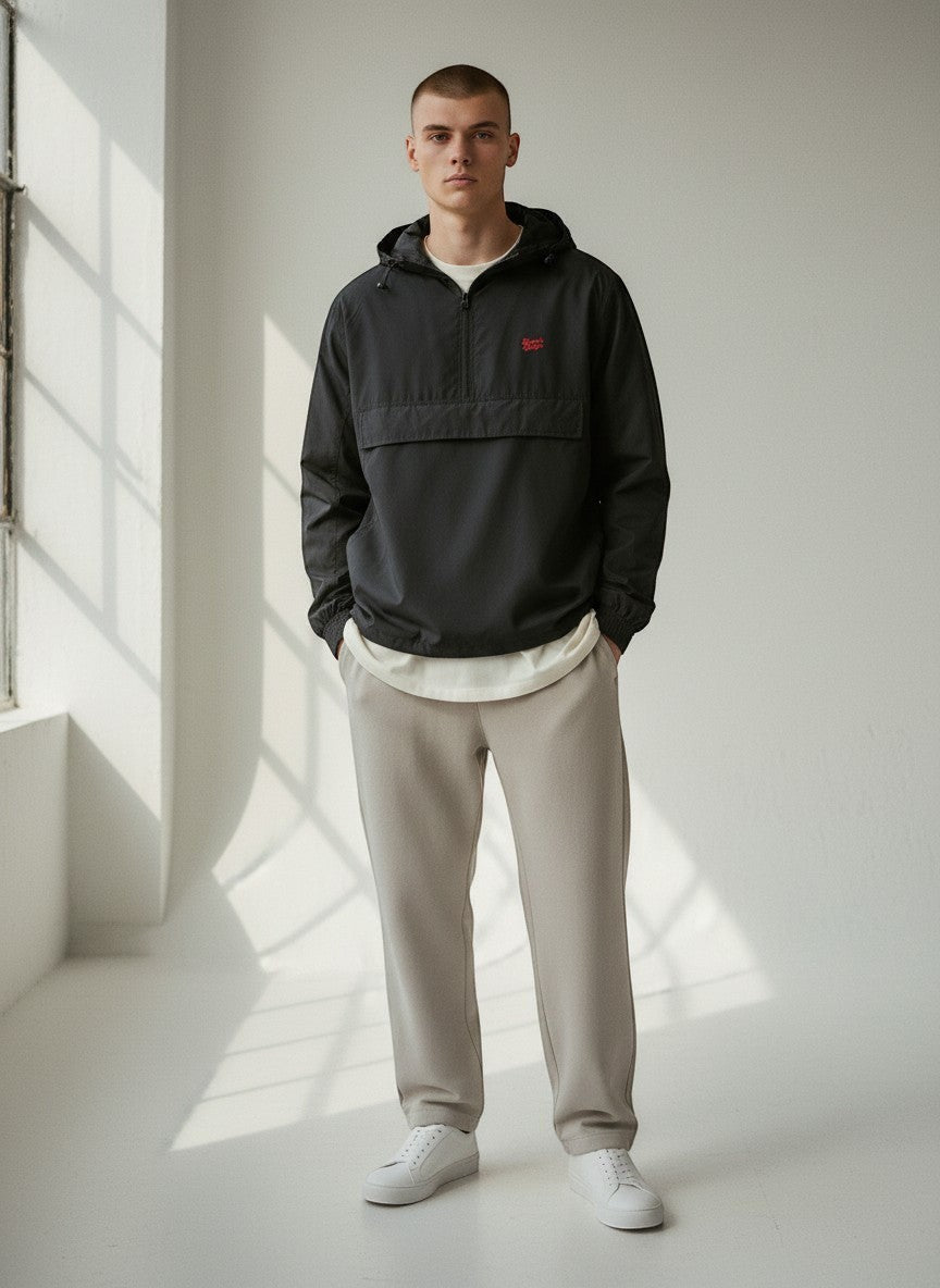 Power Windbreaker – rote Stickerei