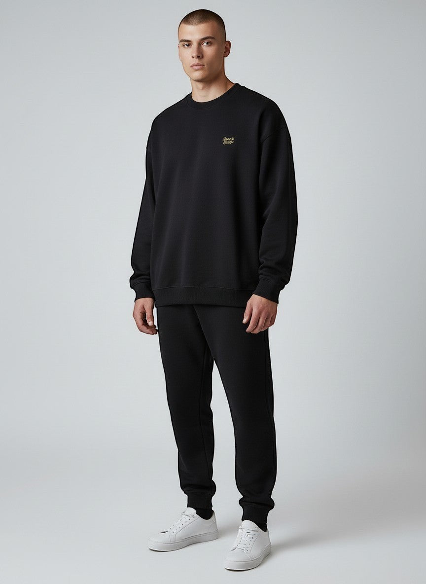 Authentic Oversize Sweatshirt 350 g/m² – Bio-Baumwolle, goldene Stickerei
