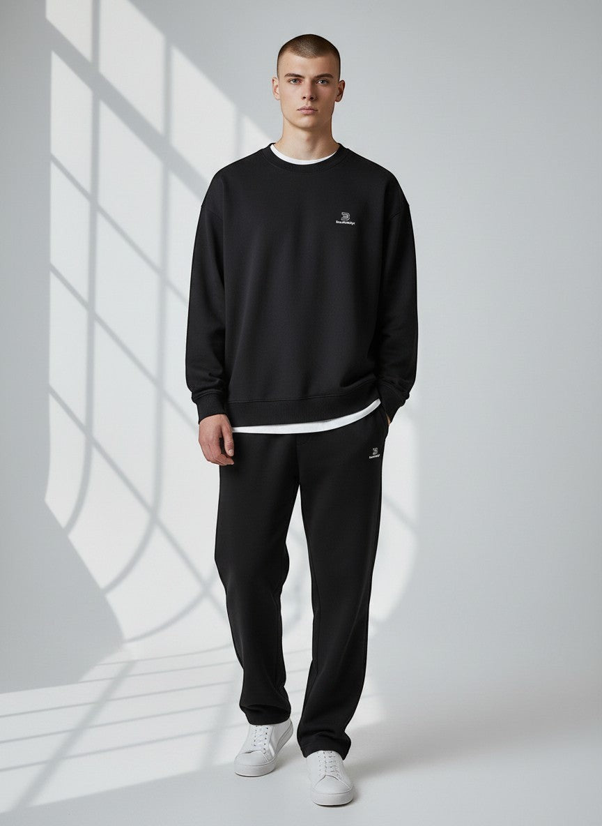 Identity Oversize Sweatshirt 350 g/m² – Bio-Baumwolle, weiße Stickerei