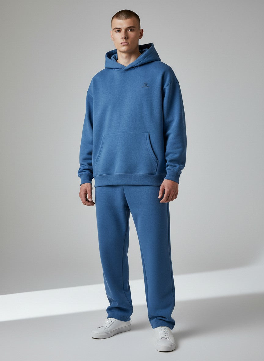 Standard Oversize Hoodie 350 g/m² – Bio-Baumwolle, schwarze Stickerei