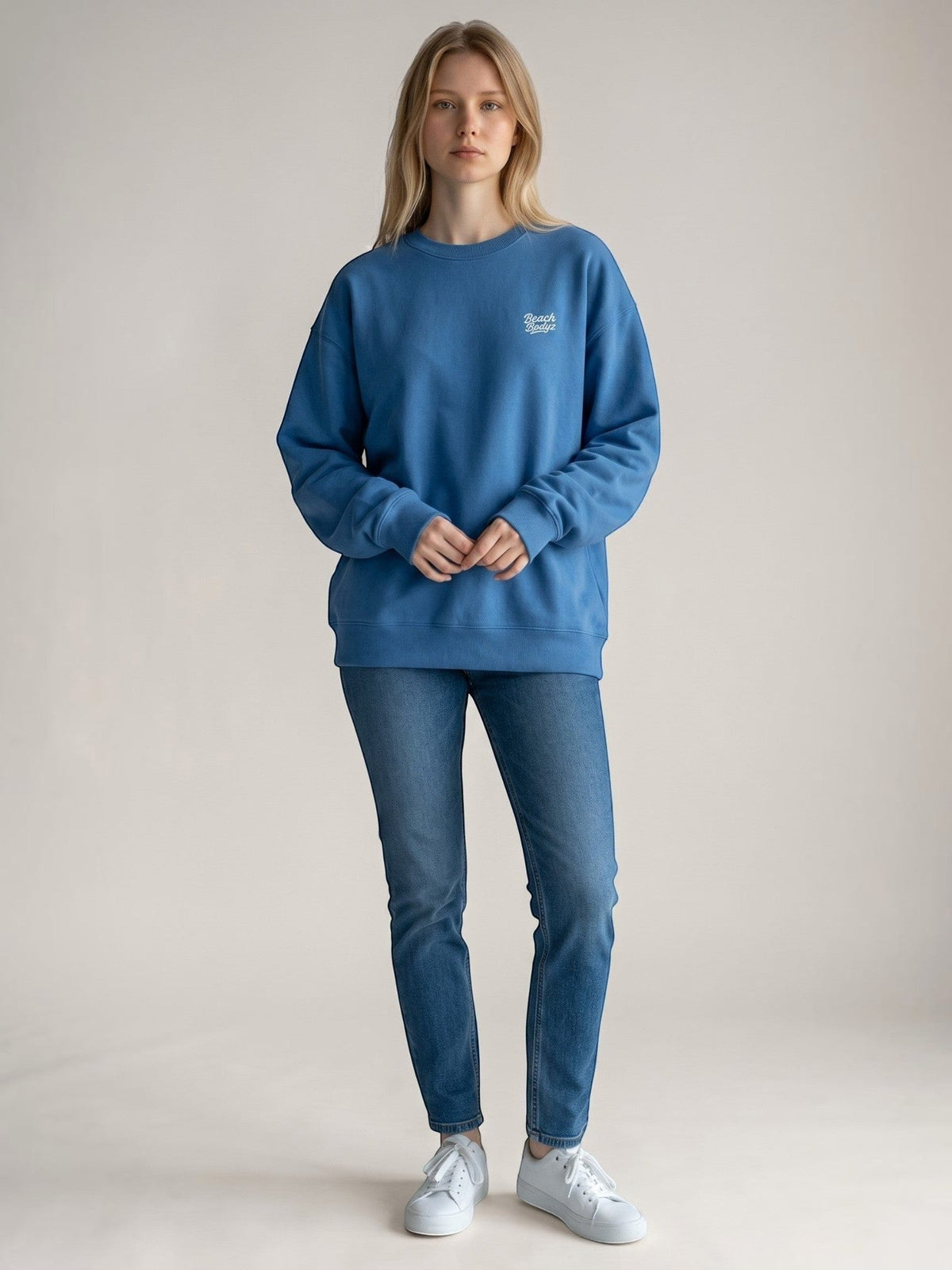 Signature Oversize Sweatshirt 350 g/m² – Bio-Baumwolle, weiße Stickerei