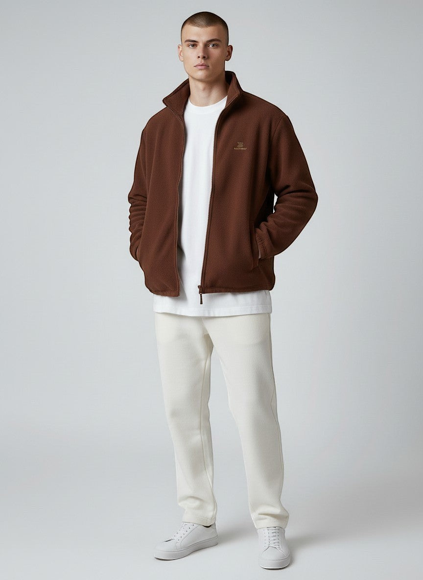 Silence Fleecejacke – goldene Stickerei