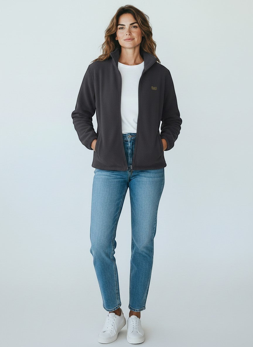 Authentic Fleecejacke – goldene Stickerei