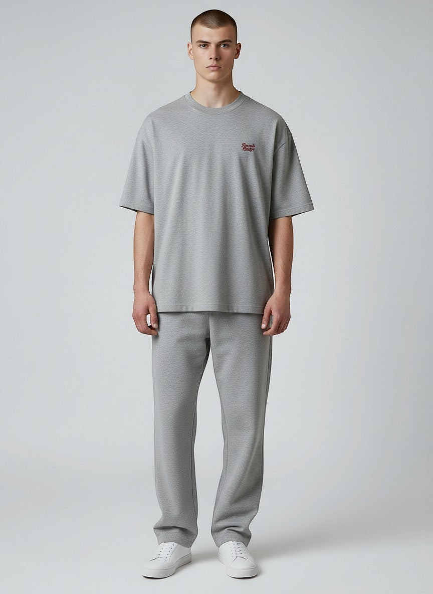 Power Oversize T-Shirt 200 g/m² – Bio-Baumwolle, rote Stickerei