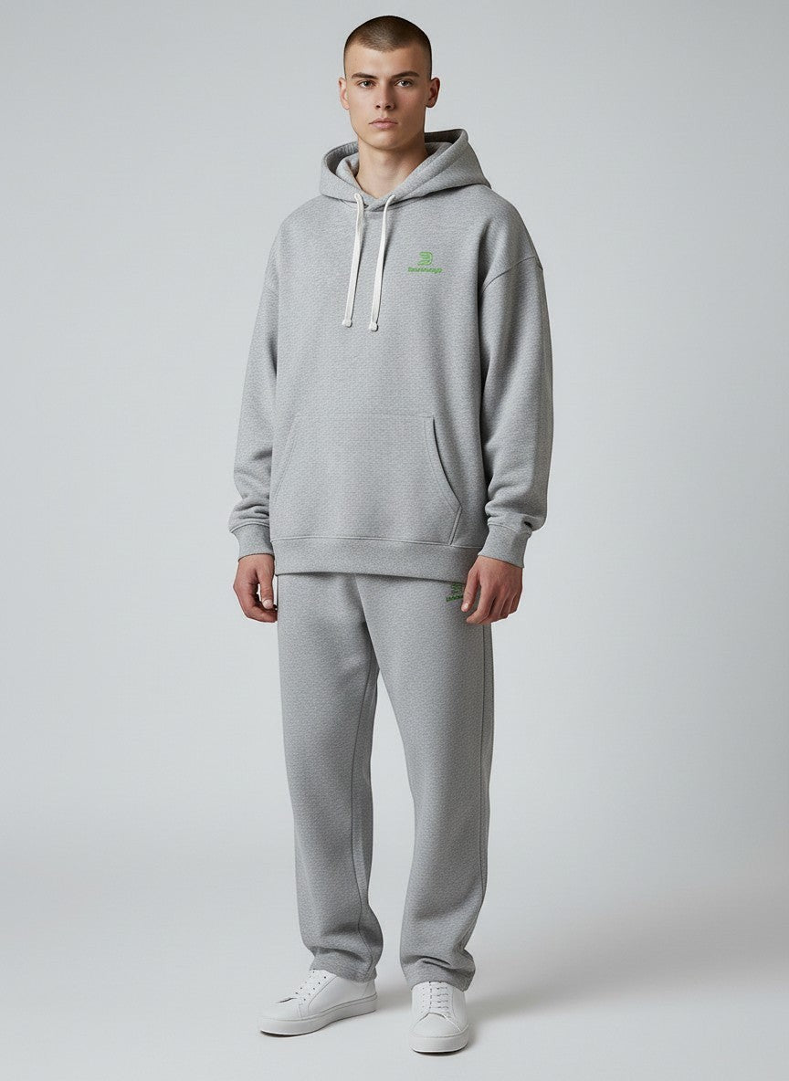 Core Oversize Hoodie 350 g/m² – Bio-Baumwolle, grüne Stickerei