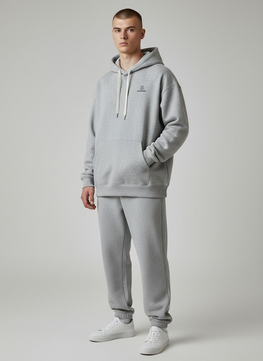 Standard Oversize Hoodie 350 g/m² – Bio-Baumwolle, schwarze Stickerei