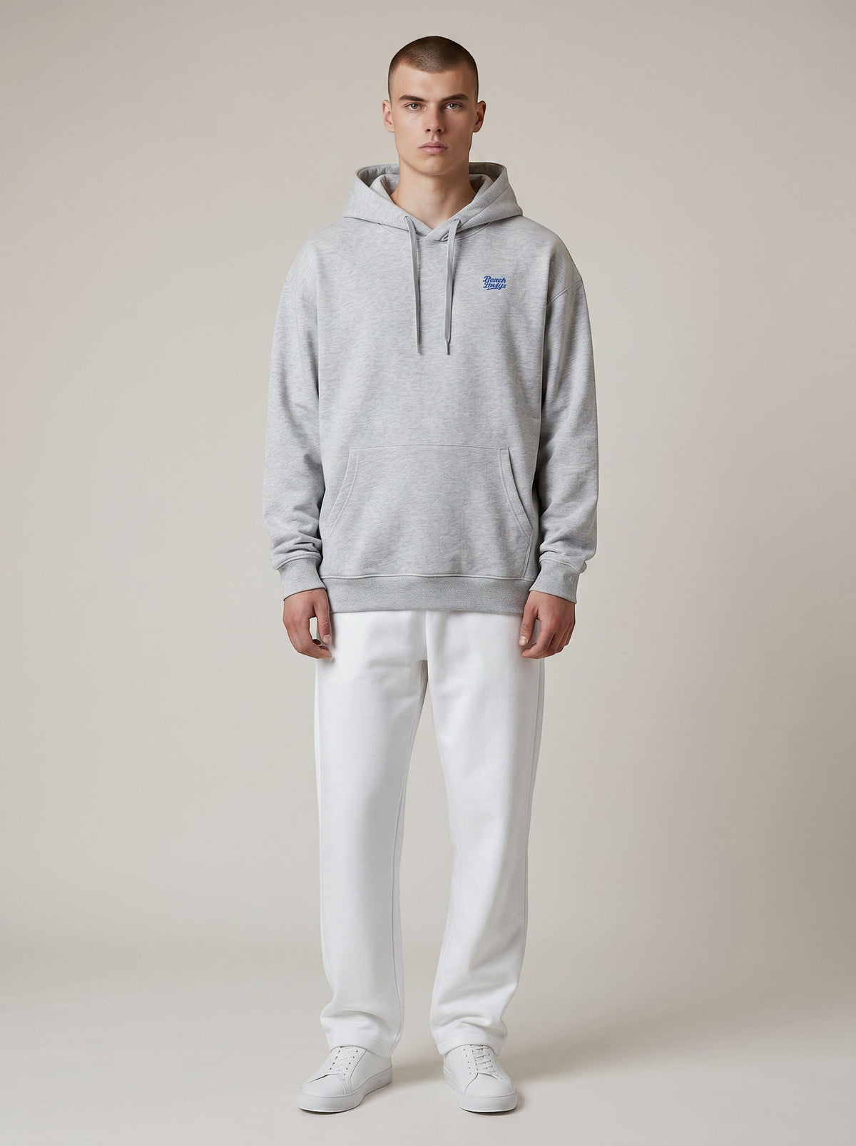 Motion Oversize Hoodie 350 g/m² – Bio-Baumwolle, blaue Stickerei