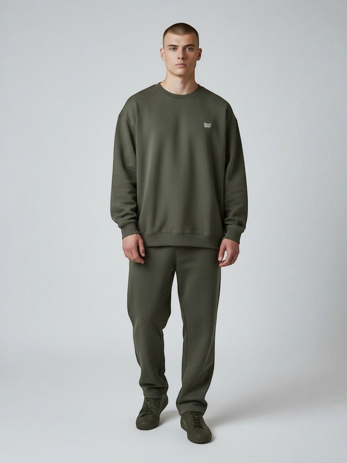 Signature Oversize Sweatshirt 350 g/m² – Bio-Baumwolle, weiße Stickerei