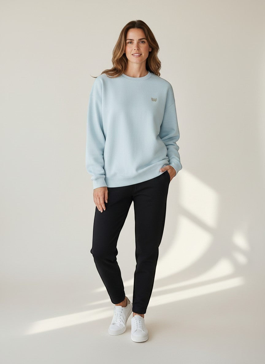 Authentic Oversize Sweatshirt 350 g/m² – Bio-Baumwolle, goldene Stickerei