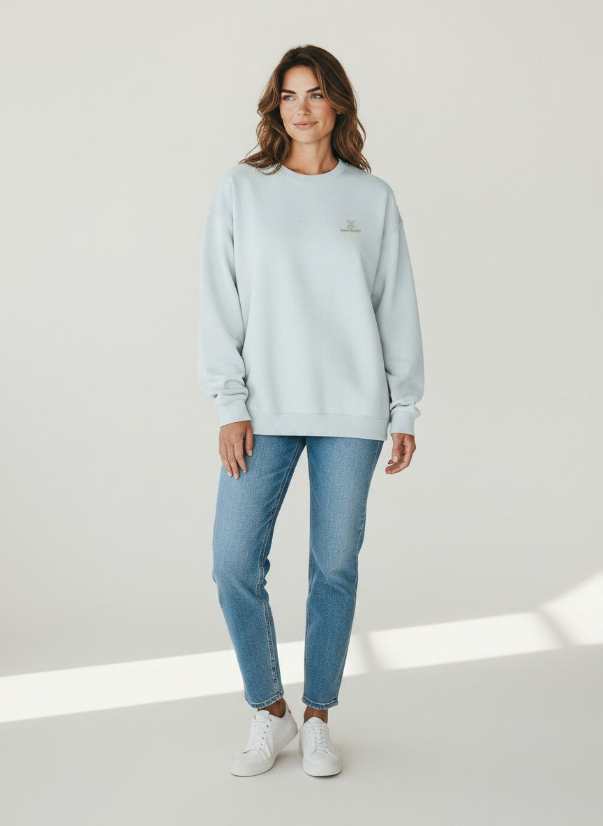 Silence Oversize Sweatshirt 350 g/m² – Bio-Baumwolle, goldene Stickerei