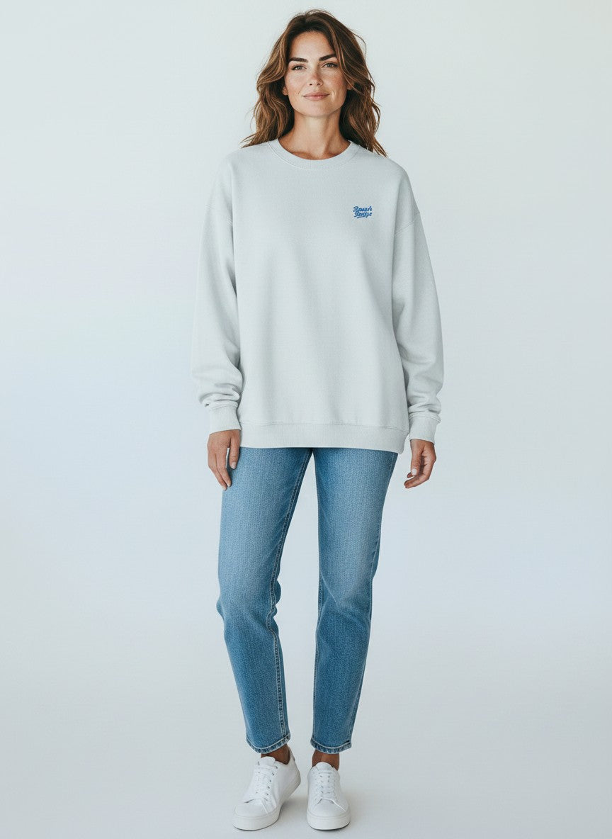 Motion Oversize Sweatshirt 350 g/m² – Bio-Baumwolle, blaue Stickerei