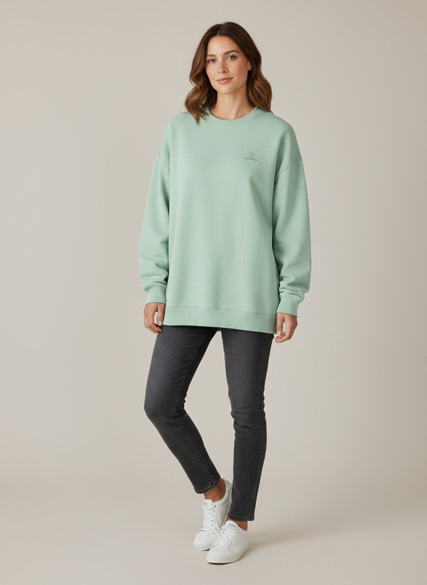 Silence Oversize Sweatshirt 350 g/m² – Bio-Baumwolle, goldene Stickerei