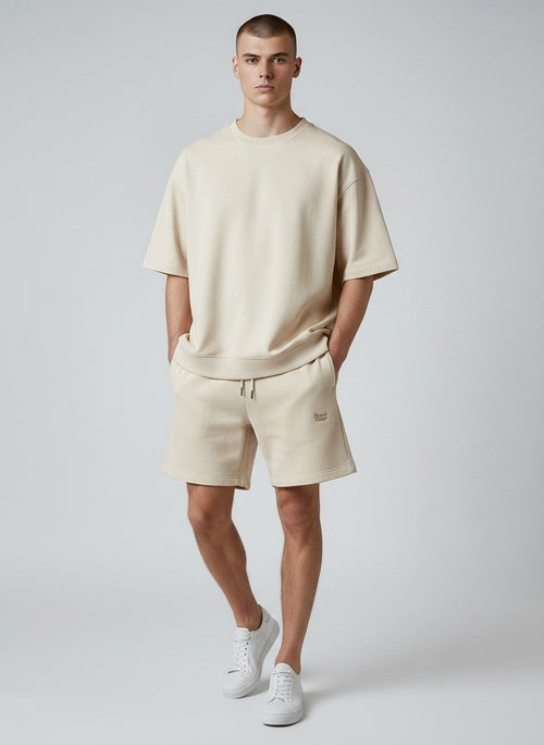 Authentic Sweatshorts 300 g/m² – goldene Stickerei