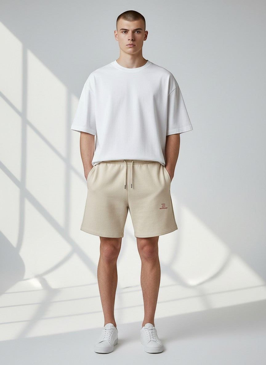 Essential Sweatshorts 300 g/m² – rote Stickerei