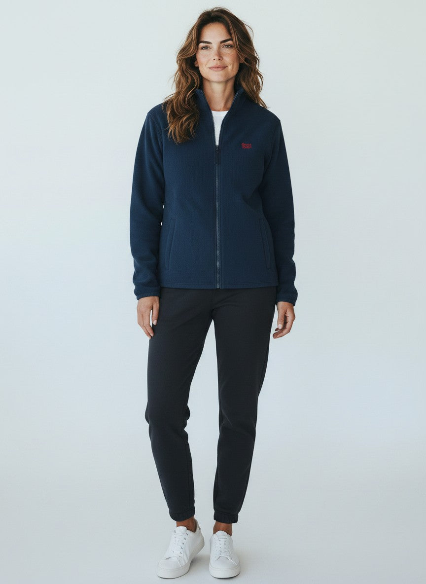 Power Fleecejacke – rote Stickerei