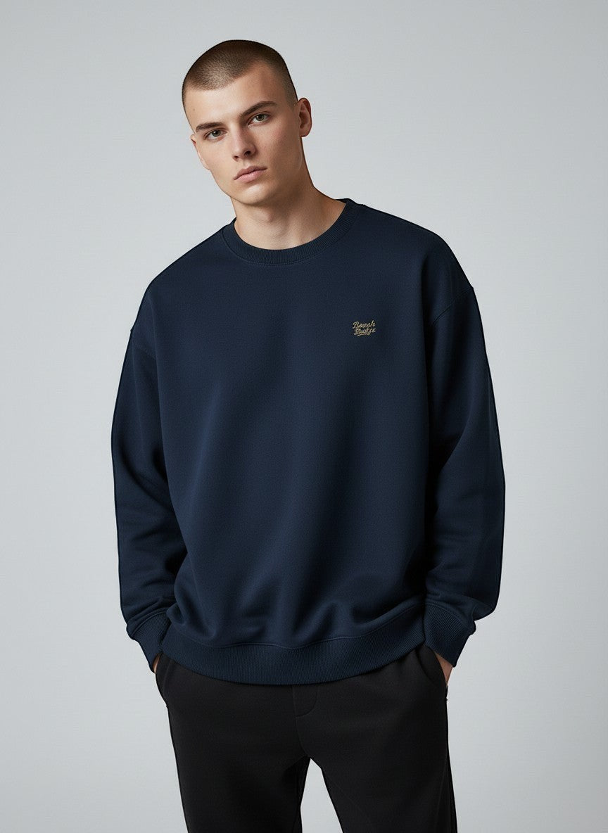 Authentic Oversize Sweatshirt 350 g/m² – Bio-Baumwolle, goldene Stickerei