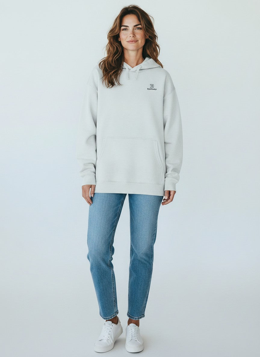 Standard Oversize Hoodie 350 g/m² – Bio-Baumwolle, schwarze Stickerei