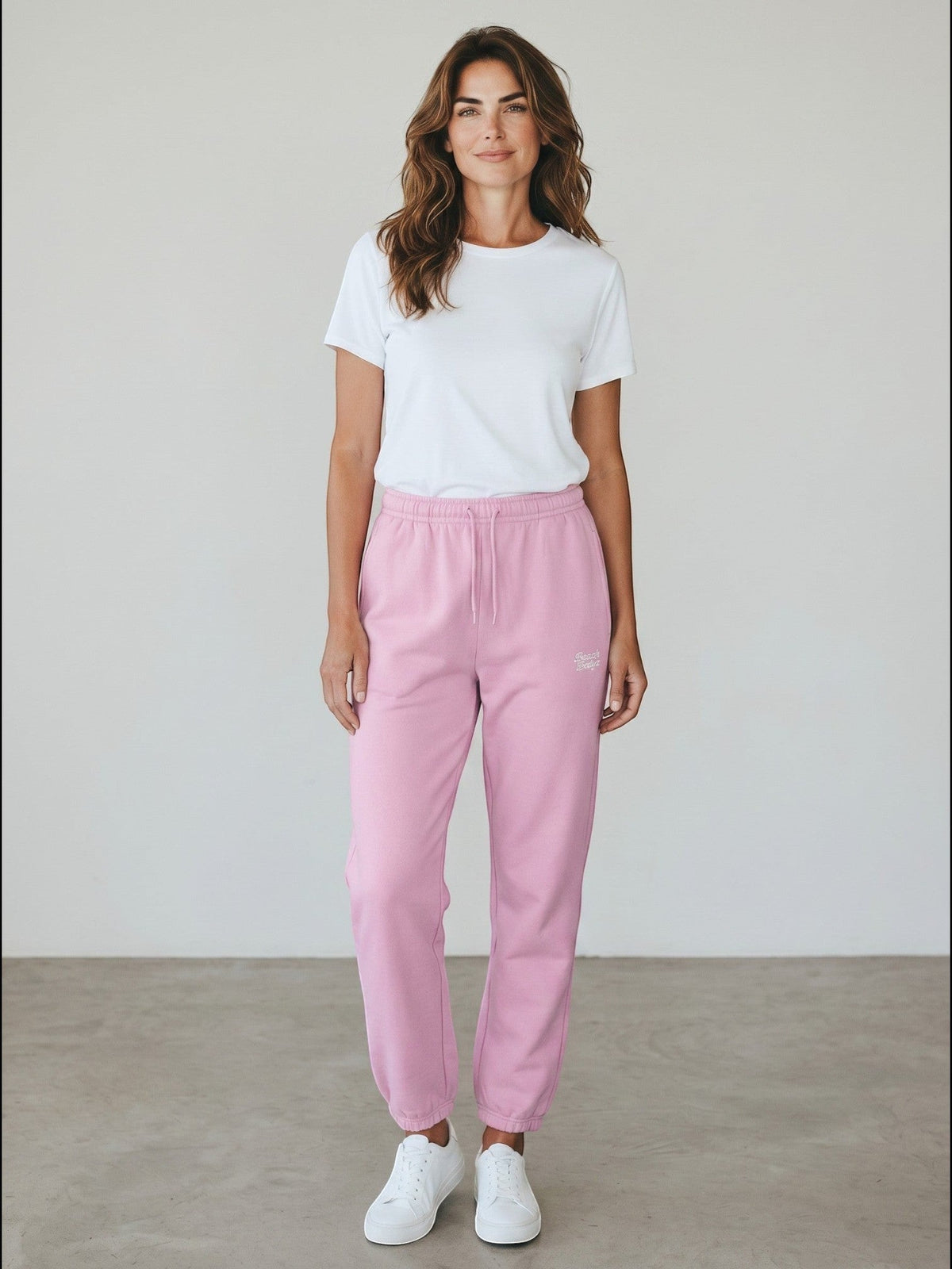 Signature Fluffy Jogginghose – weiße Stickerei