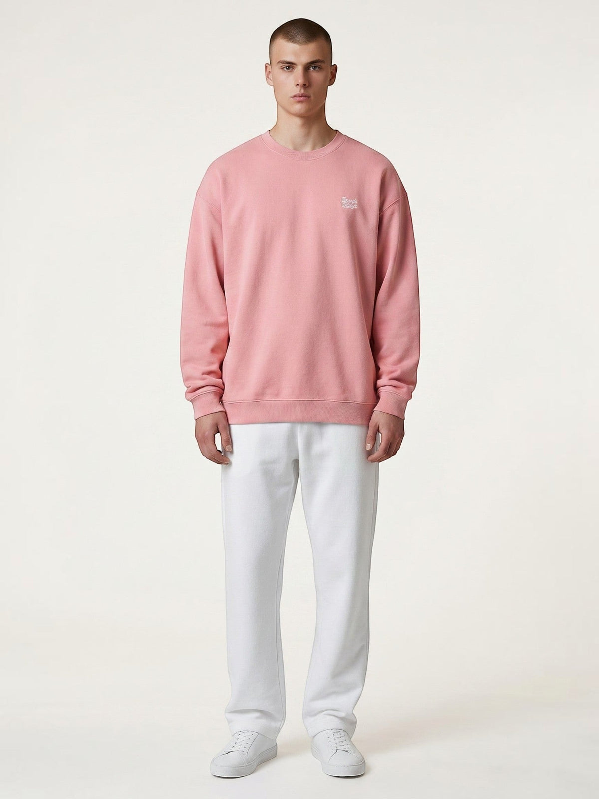Signature Oversize Sweatshirt 350 g/m² – Bio-Baumwolle, weiße Stickerei