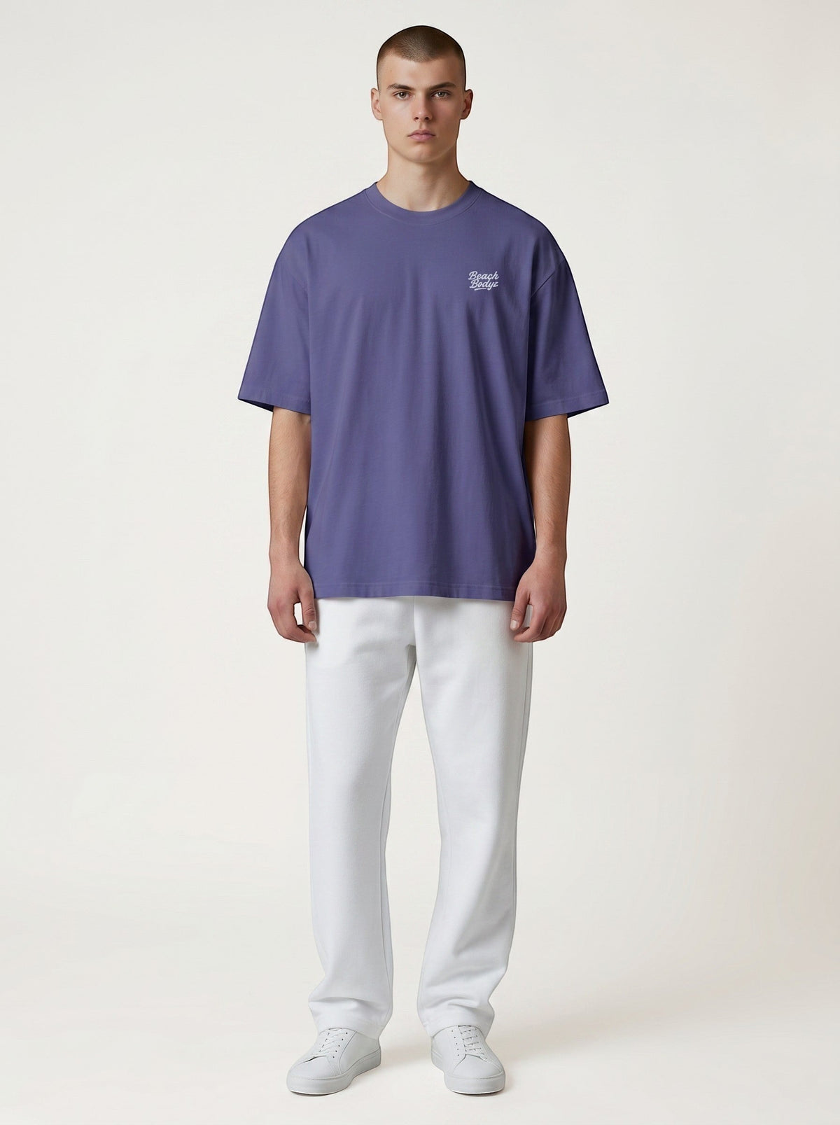 Signature Oversize T-Shirt 200 g/m² – Bio-Baumwolle, weiße Stickerei
