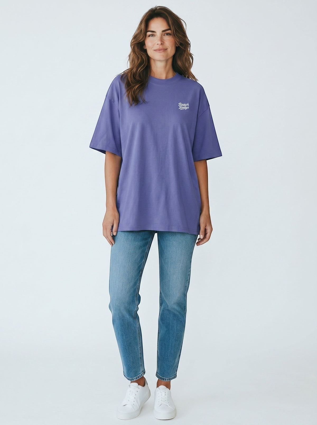 Signature Oversize T-Shirt 200 g/m² – Bio-Baumwolle, weiße Stickerei