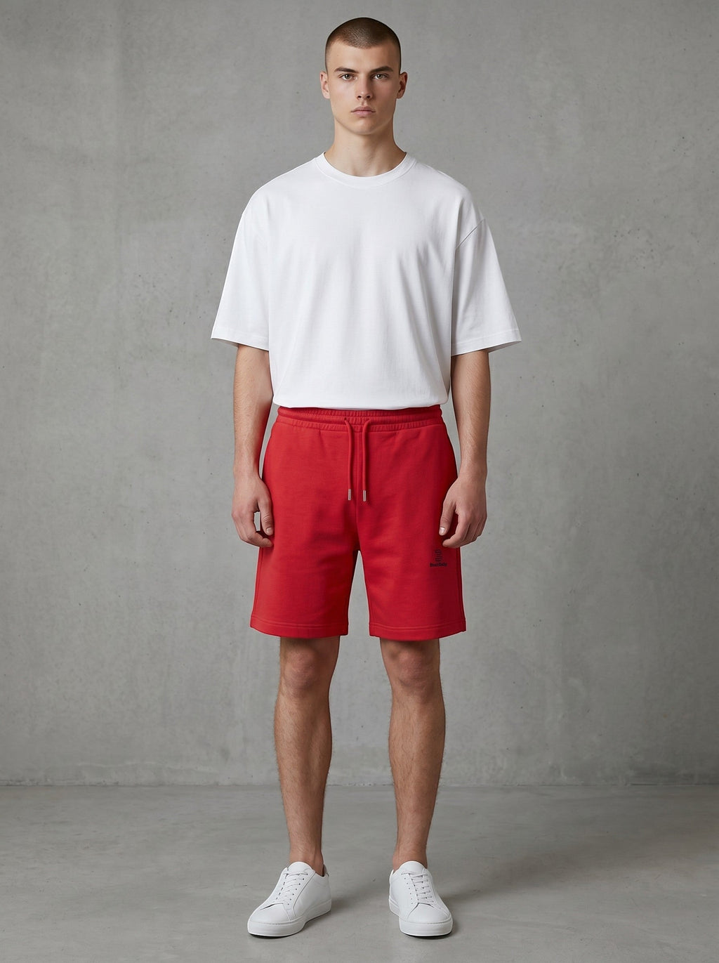 Standard Sweatshorts 300 g/m² – schwarze Stickerei
