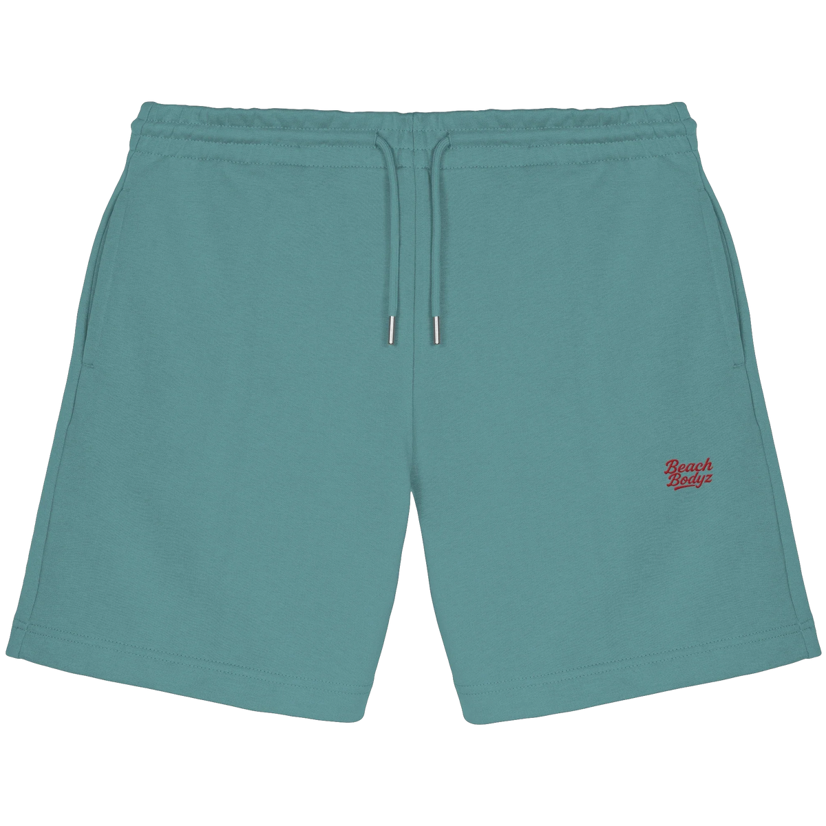 Power Sweatshorts 300 g/m² – rote Stickerei