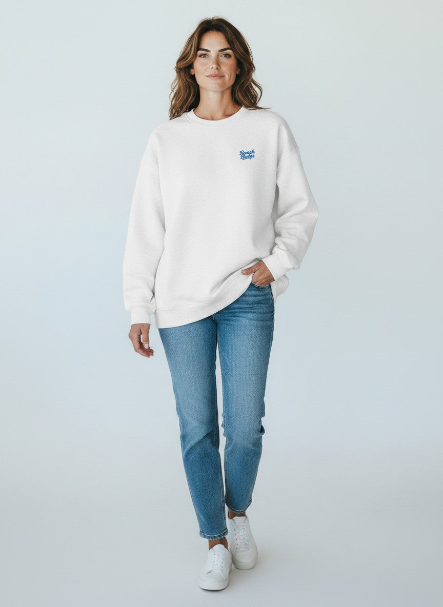 Motion Oversize Sweatshirt 350 g/m² – Bio-Baumwolle, blaue Stickerei