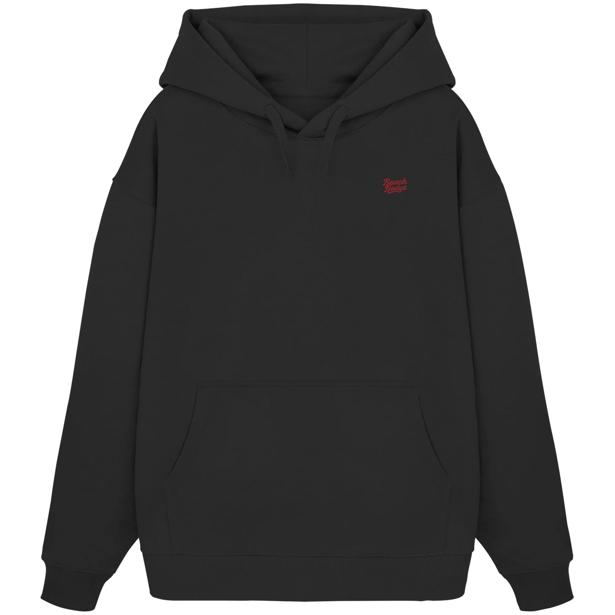 Power Oversize Hoodie 350 g/m² – Bio-Baumwolle, rote Stickerei