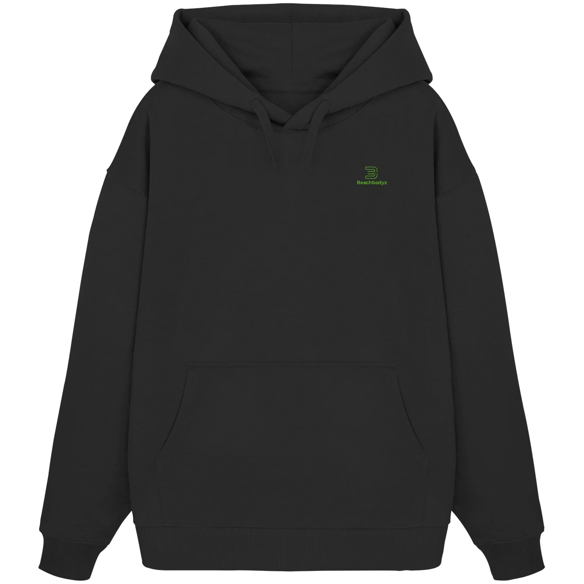 Core Oversize Hoodie 350 g/m² – Bio-Baumwolle, grüne Stickerei