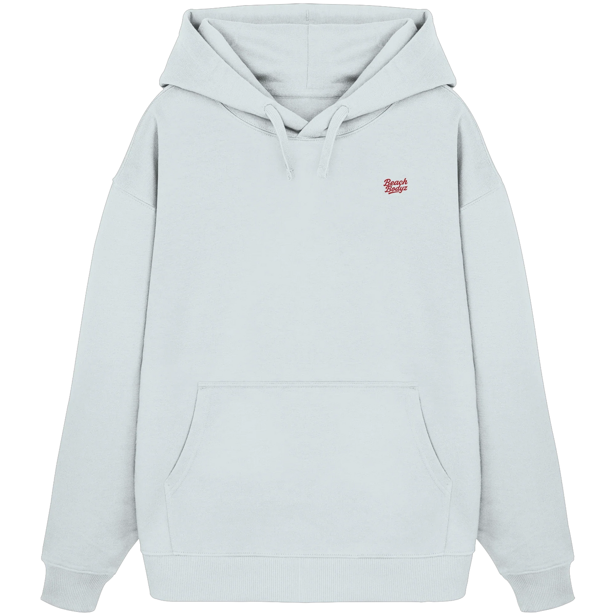 Power Oversize Hoodie 350 g/m² – Bio-Baumwolle, rote Stickerei