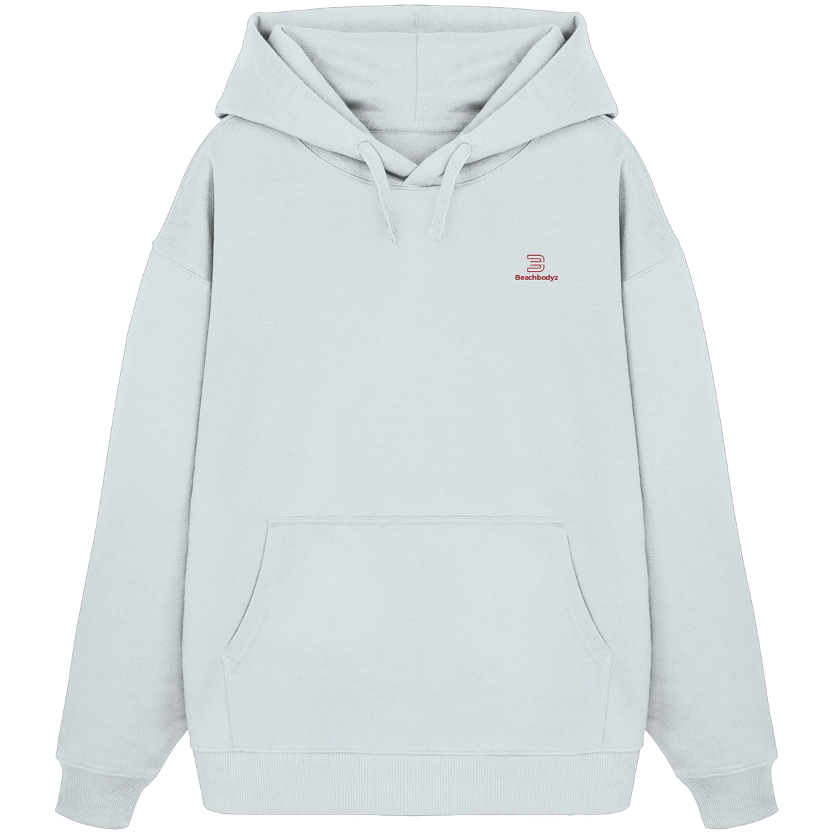 Essential Oversize Hoodie 350 g/m² – Bio-Baumwolle, rote Stickerei