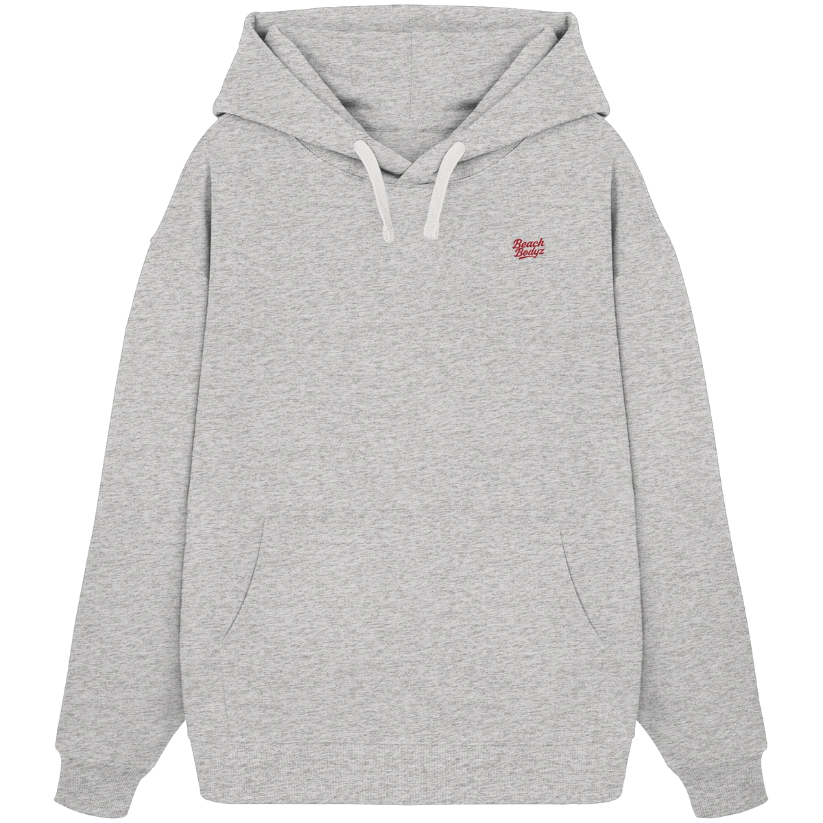 Power Oversize Hoodie 350 g/m² – Bio-Baumwolle, rote Stickerei