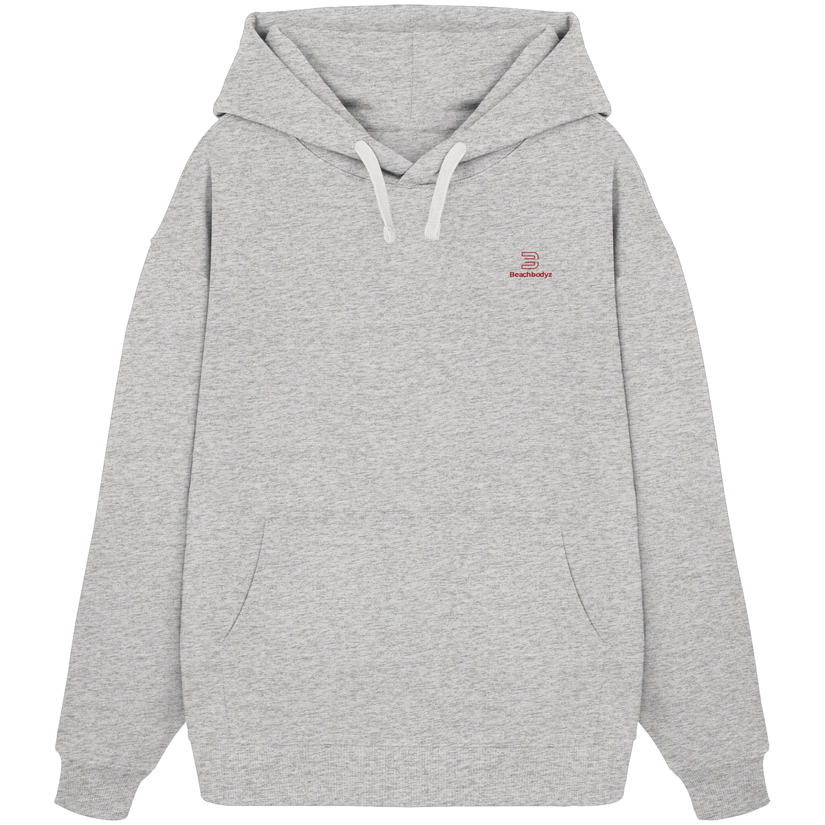 Essential Oversize Hoodie 350 g/m² – Bio-Baumwolle, rote Stickerei