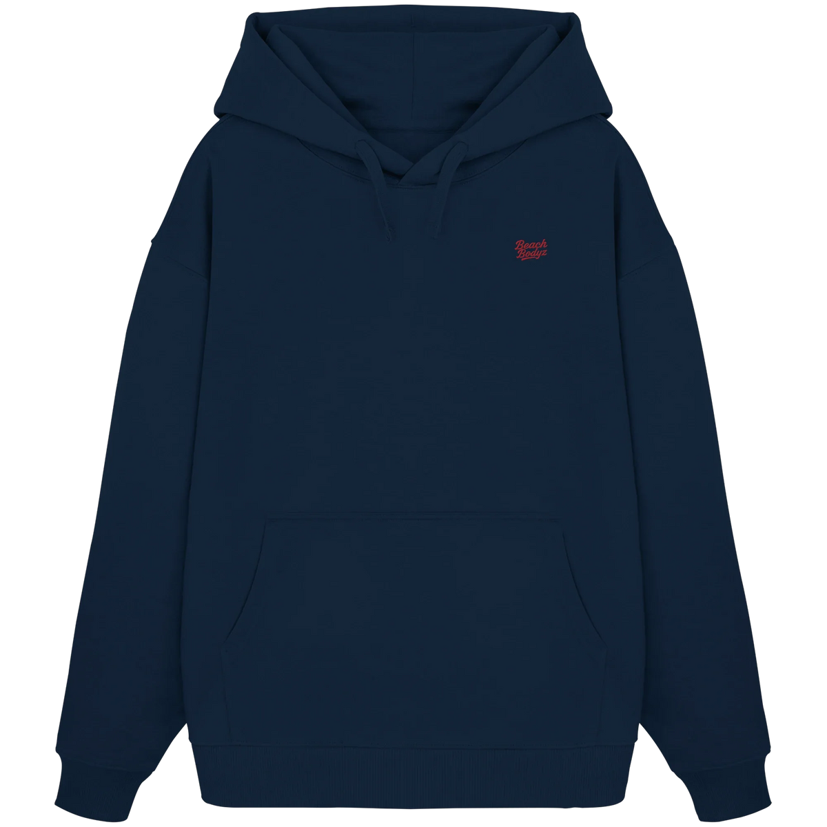 Power Oversize Hoodie 350 g/m² – Bio-Baumwolle, rote Stickerei
