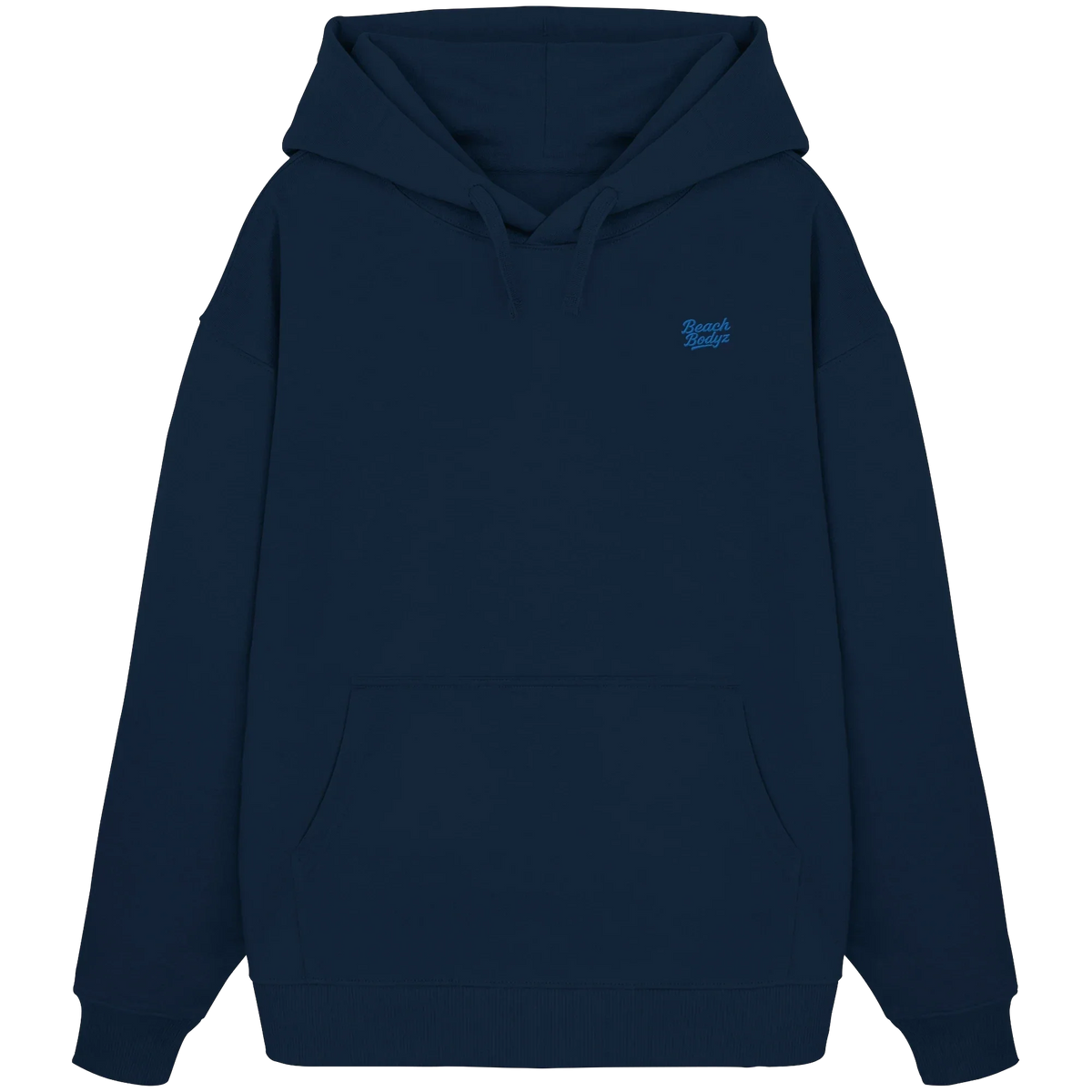 Motion Oversize Hoodie 350 g/m² – Bio-Baumwolle, blaue Stickerei